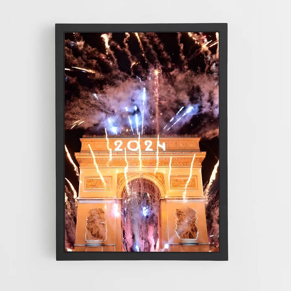 Poster Feux d'Artifice au Cœur de Paris – affiche Jeux Olympiques (vue 2)